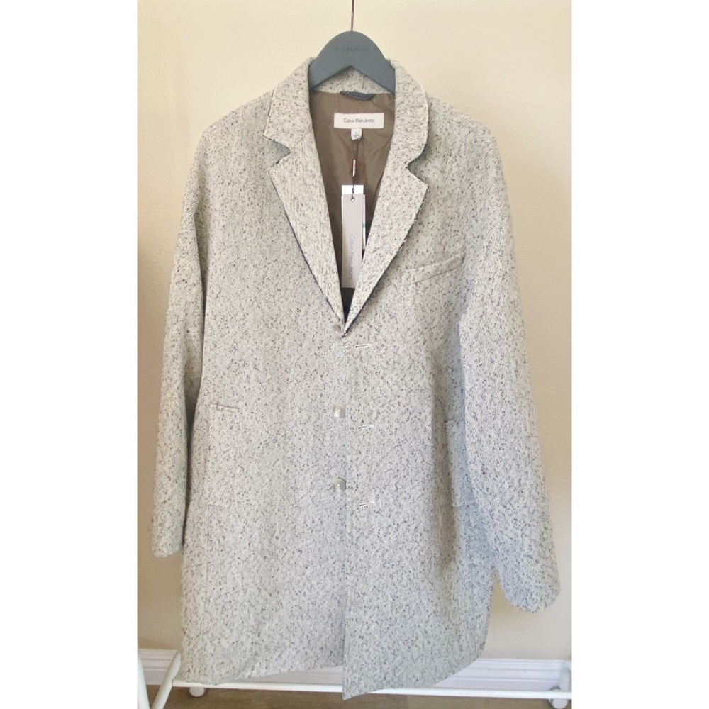 Calvin Klein Light Gray Men's Trench Coat